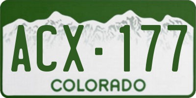CO license plate ACX177