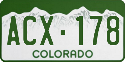CO license plate ACX178