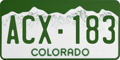 CO license plate ACX183