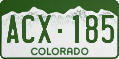 CO license plate ACX185