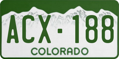 CO license plate ACX188