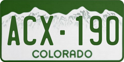 CO license plate ACX190