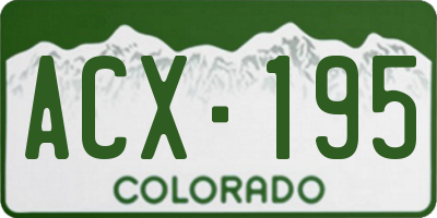 CO license plate ACX195