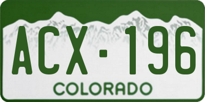CO license plate ACX196