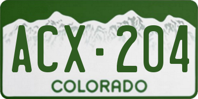 CO license plate ACX204