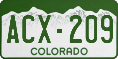 CO license plate ACX209