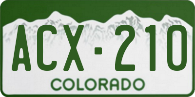 CO license plate ACX210