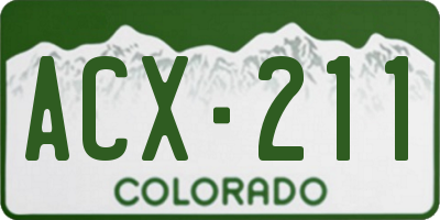 CO license plate ACX211