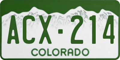 CO license plate ACX214