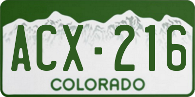 CO license plate ACX216