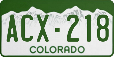 CO license plate ACX218