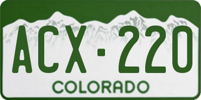 CO license plate ACX220