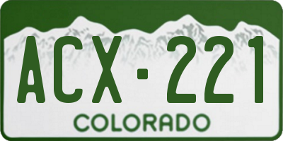 CO license plate ACX221