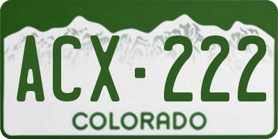 CO license plate ACX222