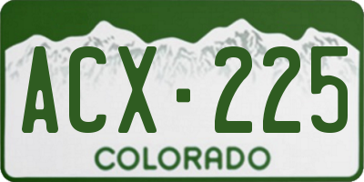 CO license plate ACX225