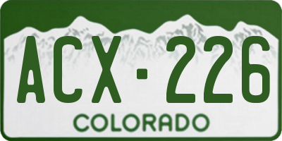 CO license plate ACX226