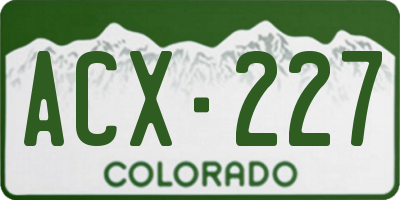 CO license plate ACX227