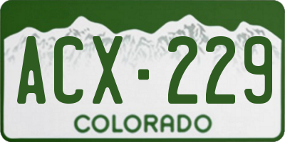CO license plate ACX229