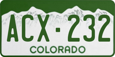 CO license plate ACX232