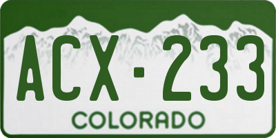 CO license plate ACX233