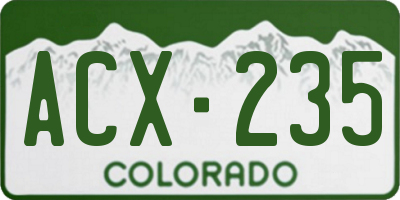 CO license plate ACX235