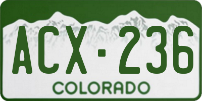 CO license plate ACX236