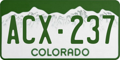 CO license plate ACX237