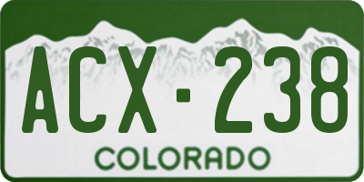 CO license plate ACX238