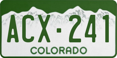 CO license plate ACX241