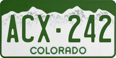 CO license plate ACX242