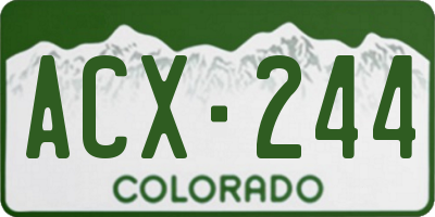 CO license plate ACX244