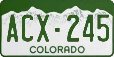 CO license plate ACX245
