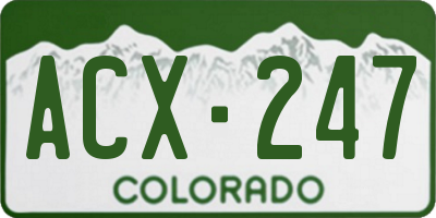 CO license plate ACX247