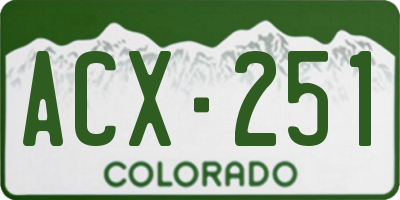 CO license plate ACX251