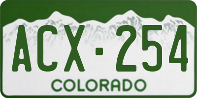 CO license plate ACX254