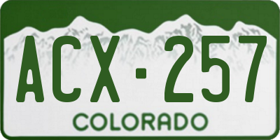 CO license plate ACX257