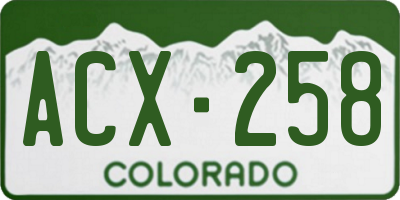 CO license plate ACX258