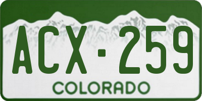 CO license plate ACX259