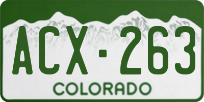 CO license plate ACX263