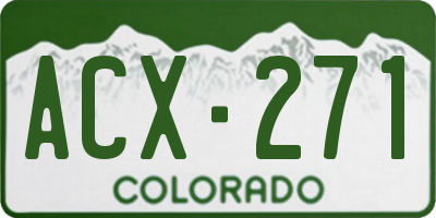 CO license plate ACX271