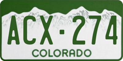 CO license plate ACX274