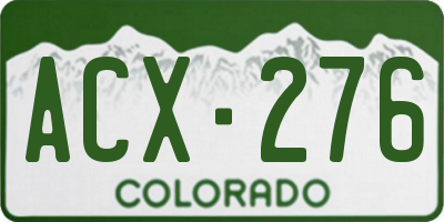CO license plate ACX276