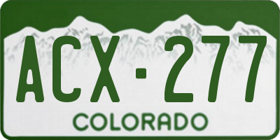 CO license plate ACX277