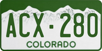 CO license plate ACX280