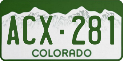 CO license plate ACX281