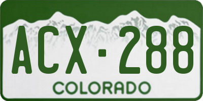 CO license plate ACX288