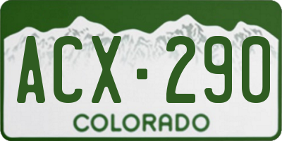 CO license plate ACX290
