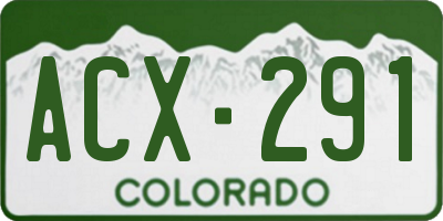 CO license plate ACX291
