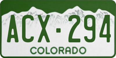 CO license plate ACX294