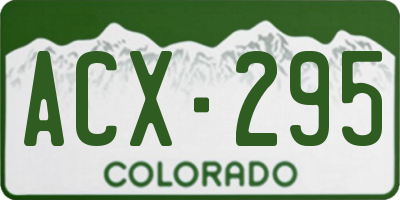 CO license plate ACX295